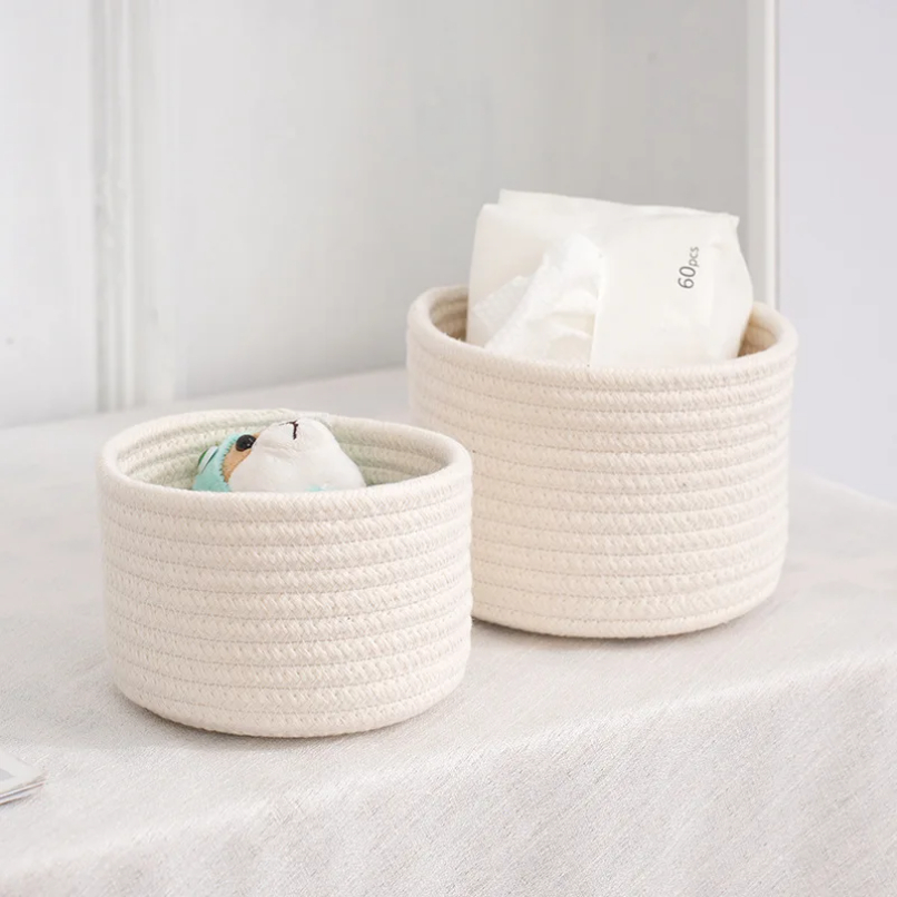 Baby Clothing Basket - Плетеная хлопковая веревка ручной работы, Настольный
