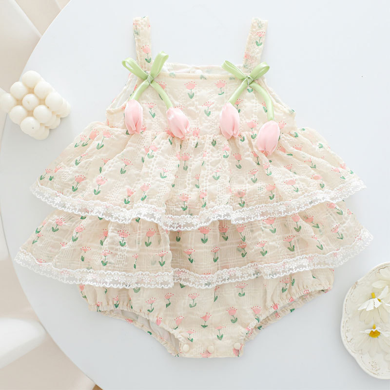 Baby Clothing Brand - Летний комбинезон-боди для девочек 2026 года,