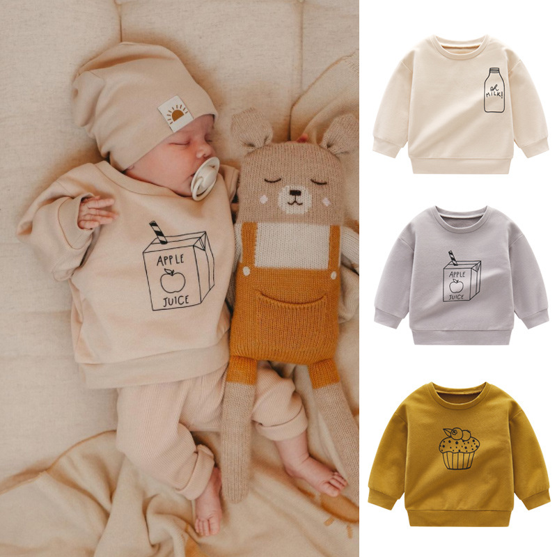 Baby Clothing Organic Cotton - Детский Хлопковый пуловер с длинным рукавом,