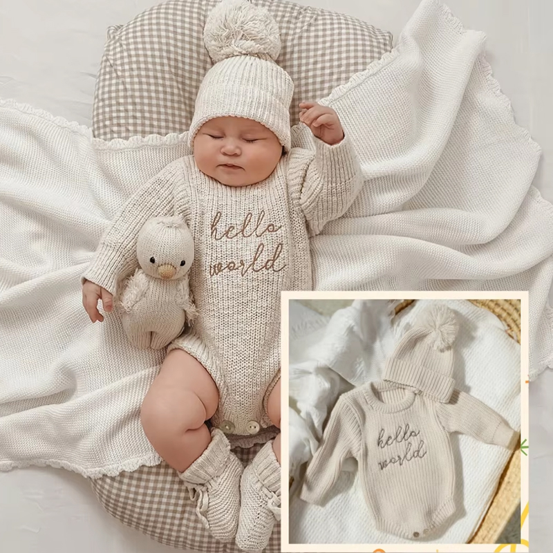 Baby Clothing Brand - Ylsteed Hello World вязаный комбинезон для